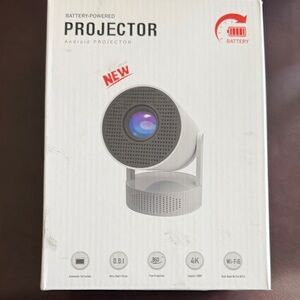 Compact White Android Projector